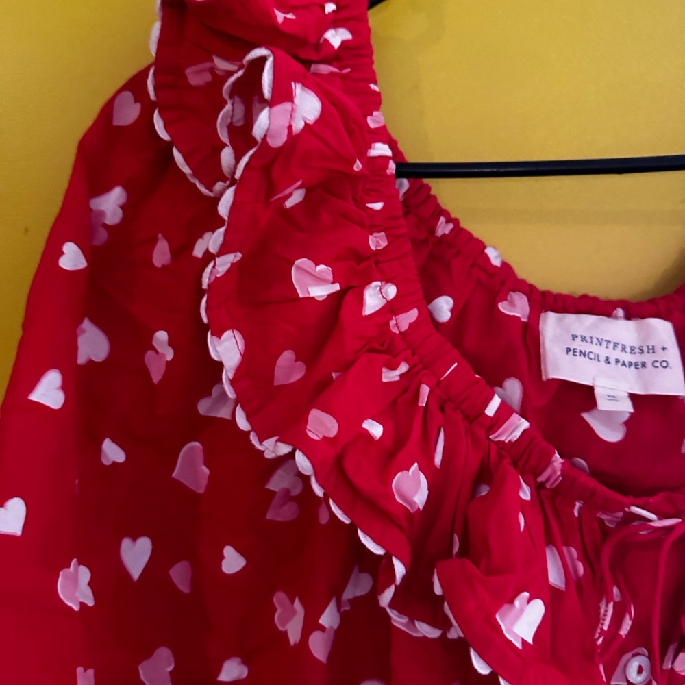 Printfresh Scarlet Blouse with Heart Motif